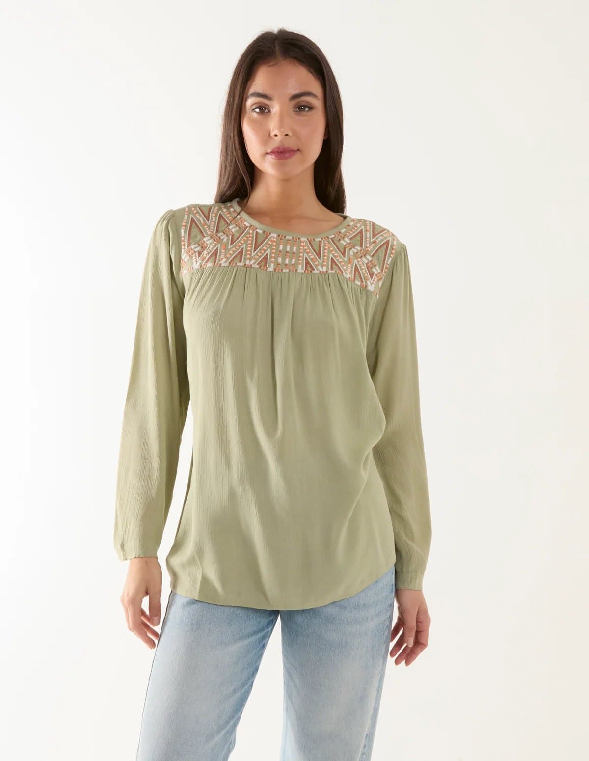Blue Vanilla Embroidered Top