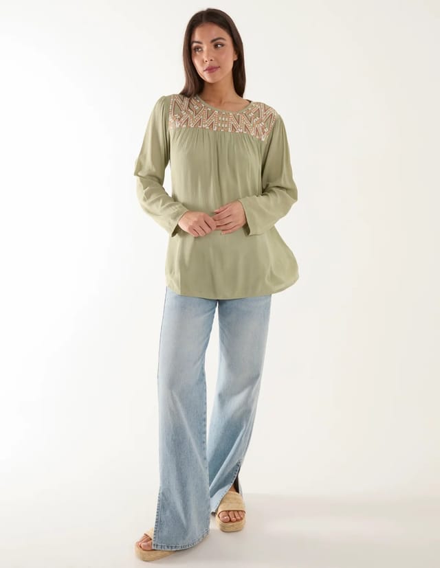 Blue Vanilla Embroidered Top - 2
