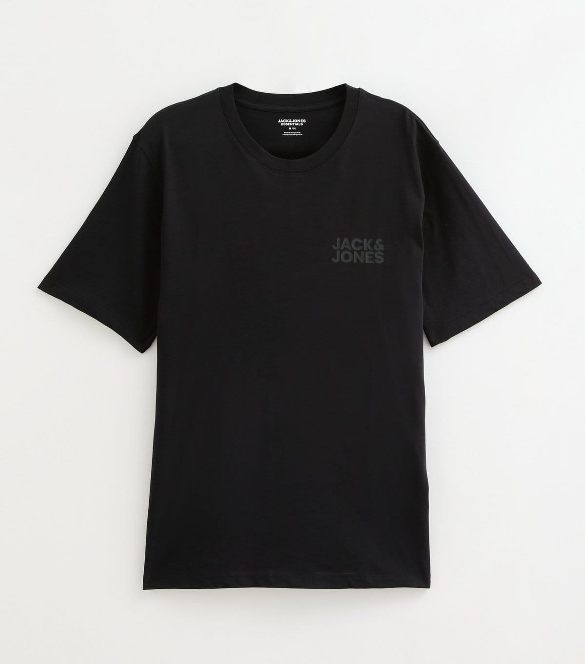 jack & jones Men's Black Organic Cotton Chest Logo T-Shirt Jack & Jones New Look - 1