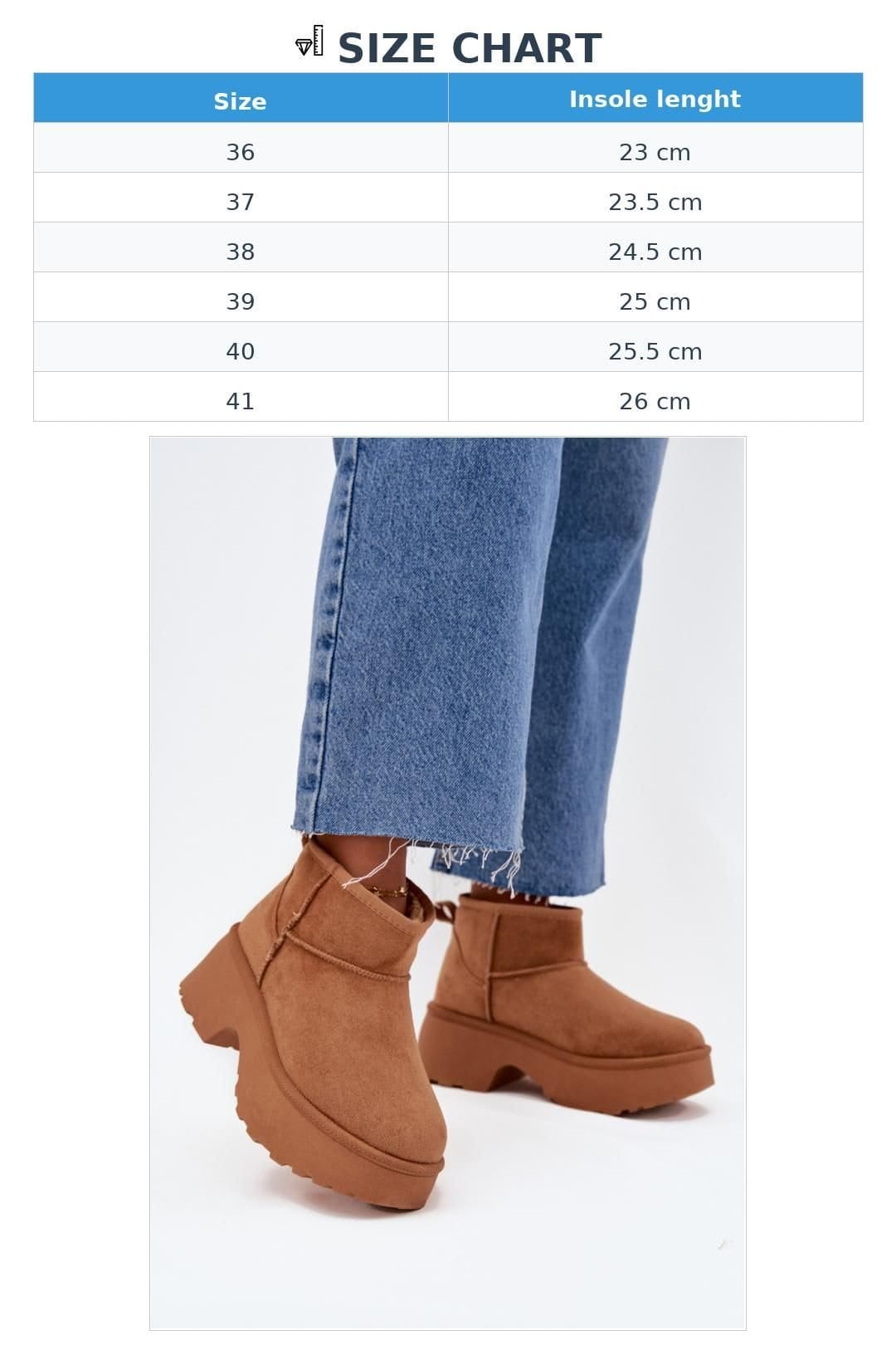 Love Lace Love Lace Women's Suede Slip On Snow Boots with Faux Fur Lining Platform Heel in Brown - 4