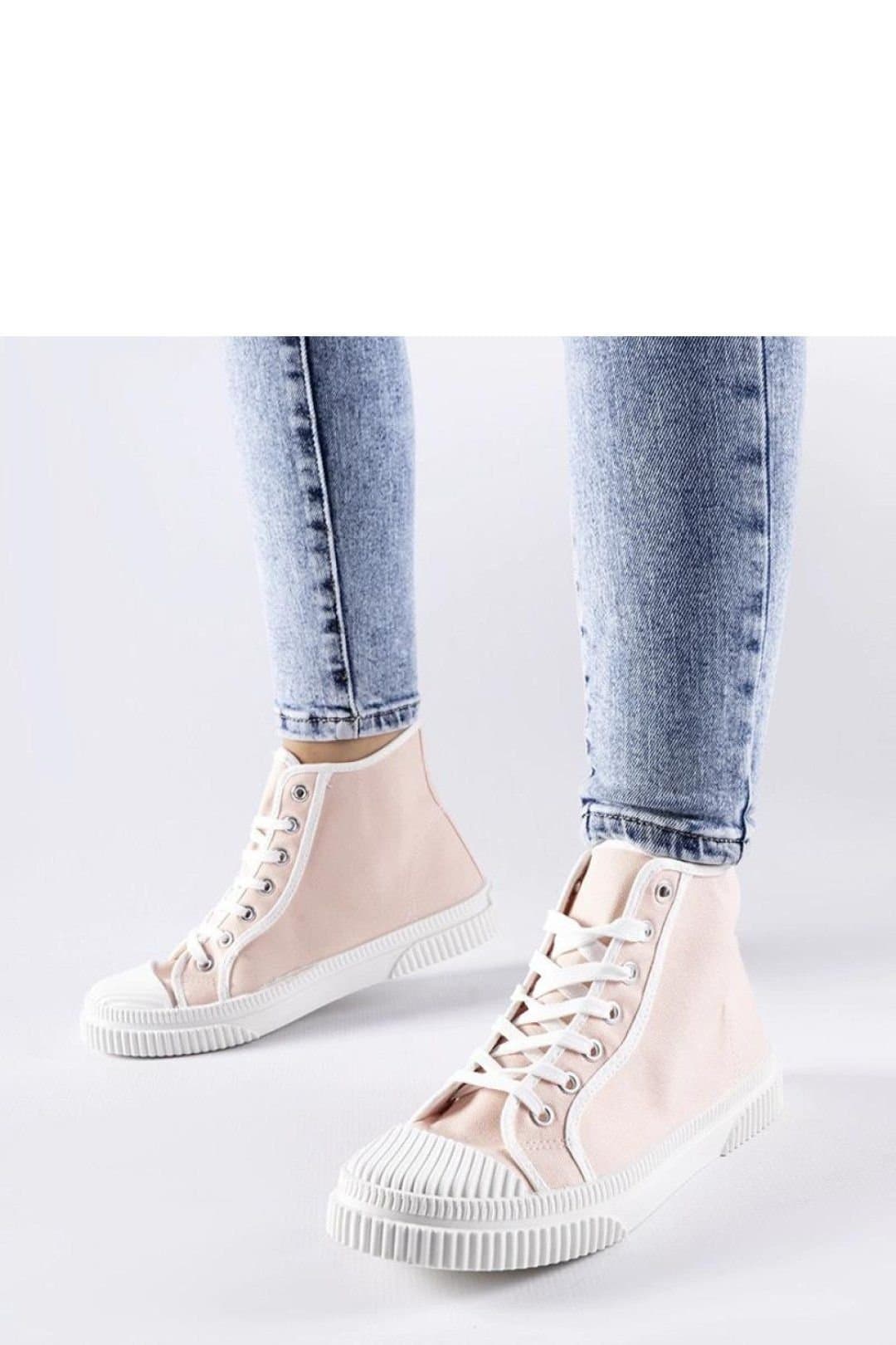 Love Lace Love Lace Pink High Top Fabric Sneakers with White Rubber Sole