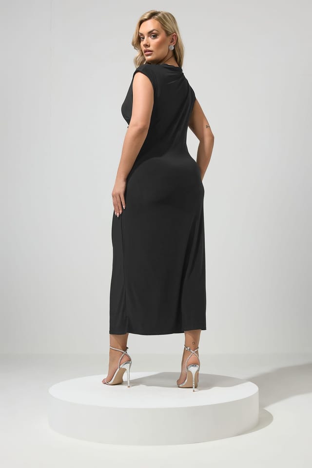 Yours Yours Women's Drape Maxi Dress in Black - 3