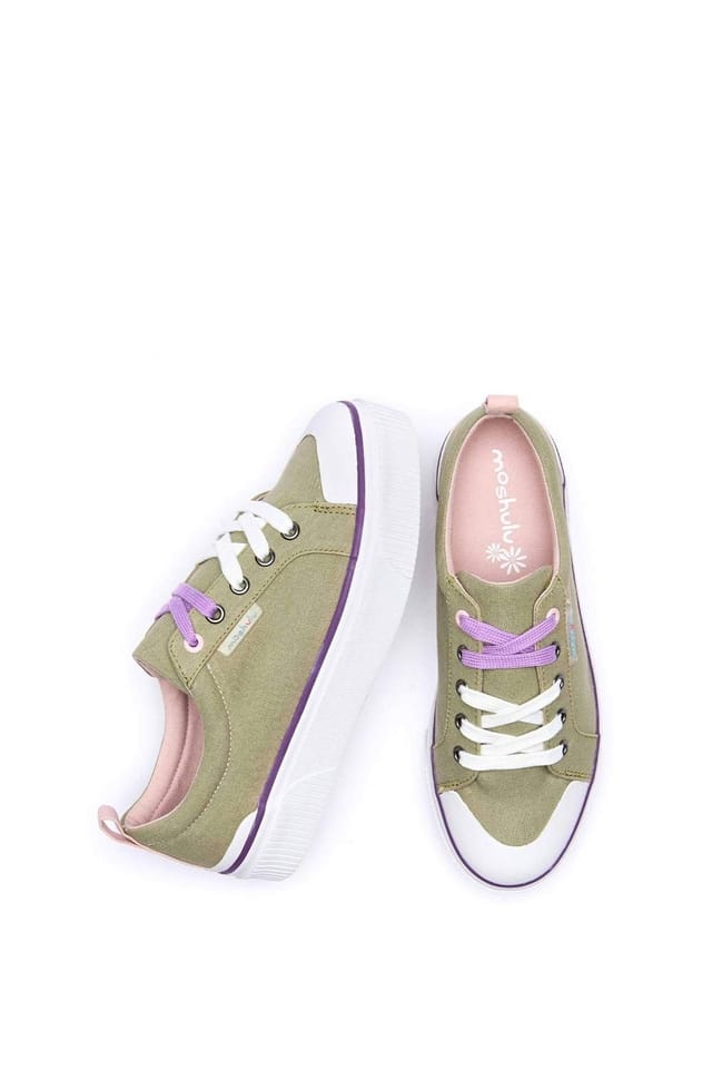 Moshulu Moshulu Women's 'Levan' Chunky Canvas Trainers in Pale Green - 2