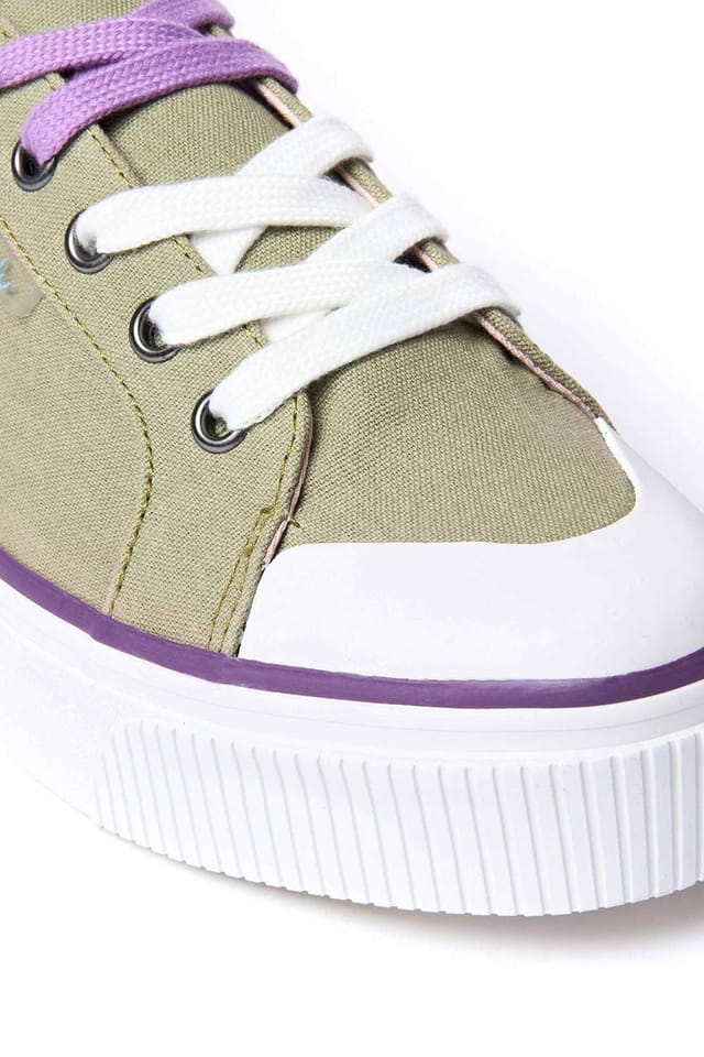 Moshulu Moshulu Women's 'Levan' Chunky Canvas Trainers in Pale Green - 3