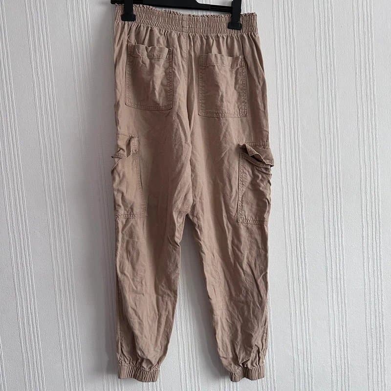 F&F Linen and viscose cargo trousers uk 10