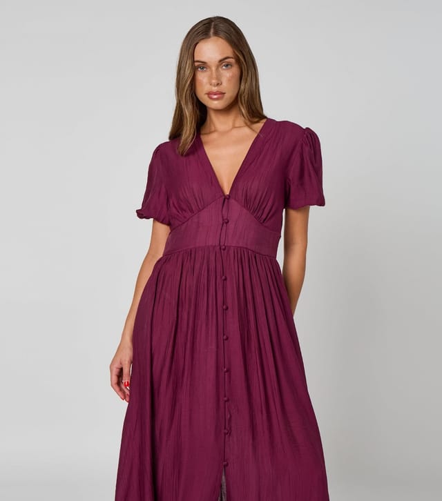 Urban Bliss Women's Burgundy Button Front Maxi Dress Urban Bliss New Look - 3