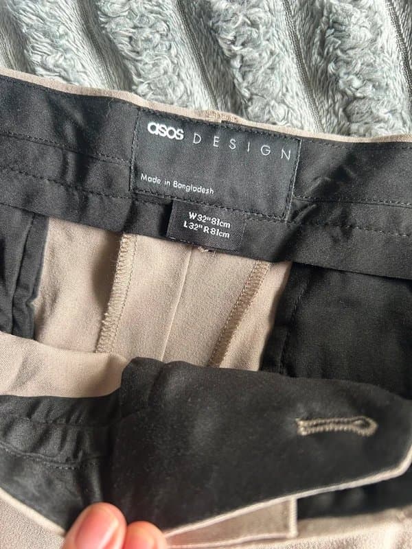 ASOS Design Men’s brand new beige suit trousers ASOS