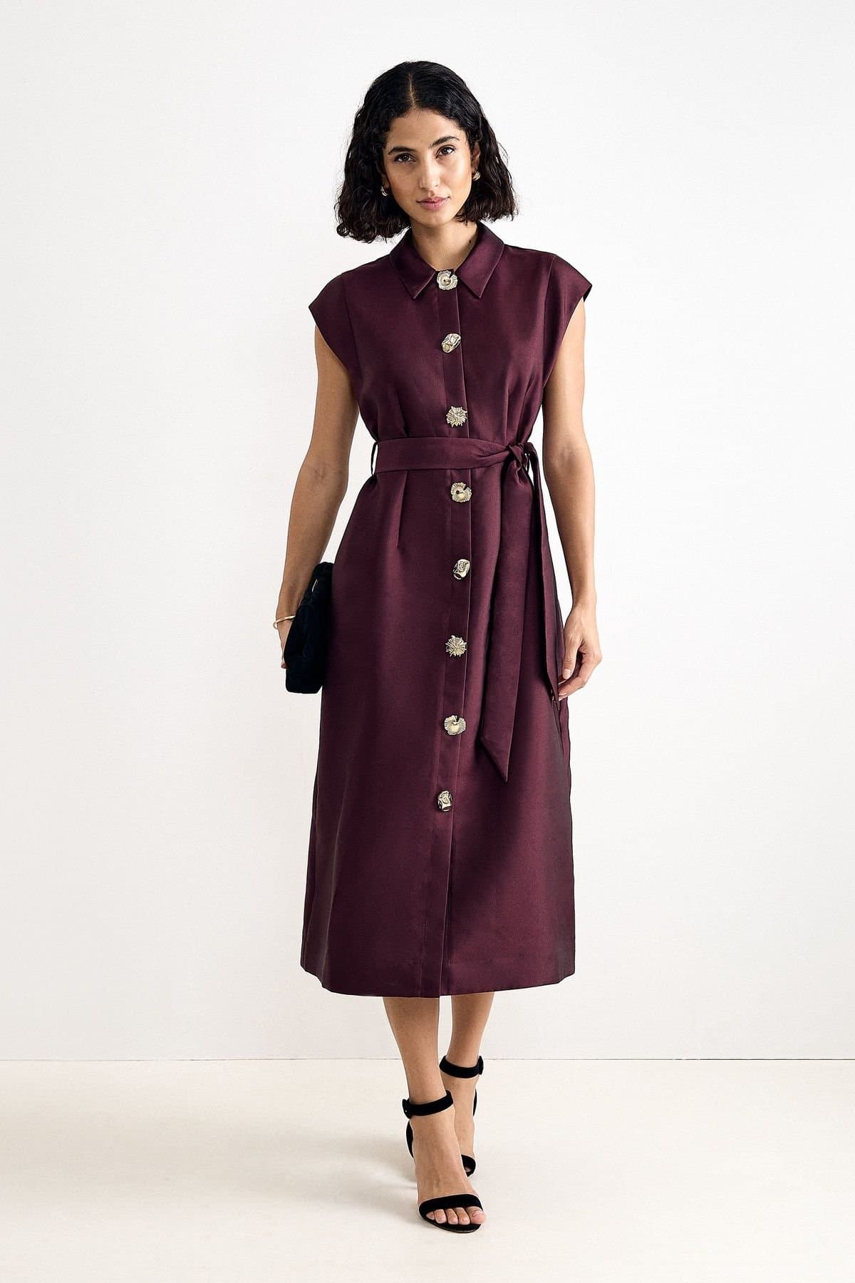 Phase Eight Phase Eight Women's Ciara Midi Shirt Dress in Wine