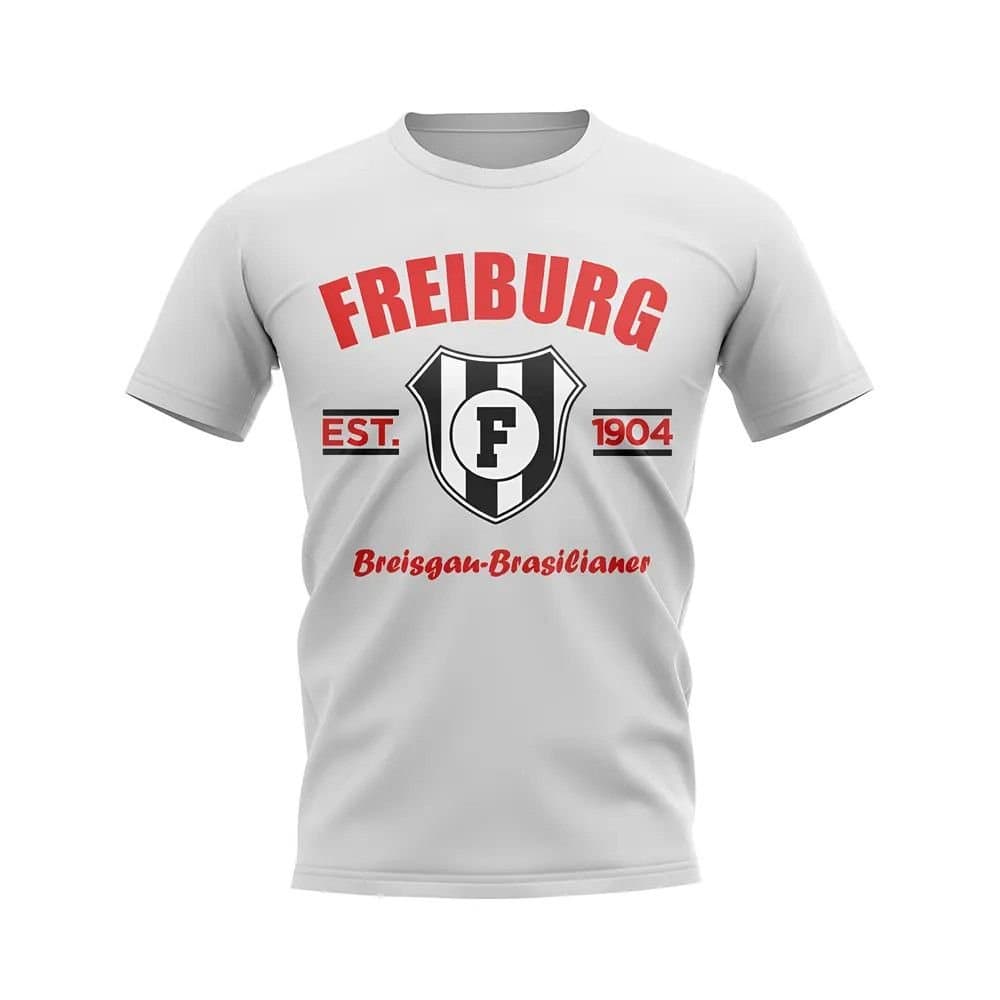 SC Freiburg SC Freiburg Men's Mens Freiburg Established Football T-Shirt in White