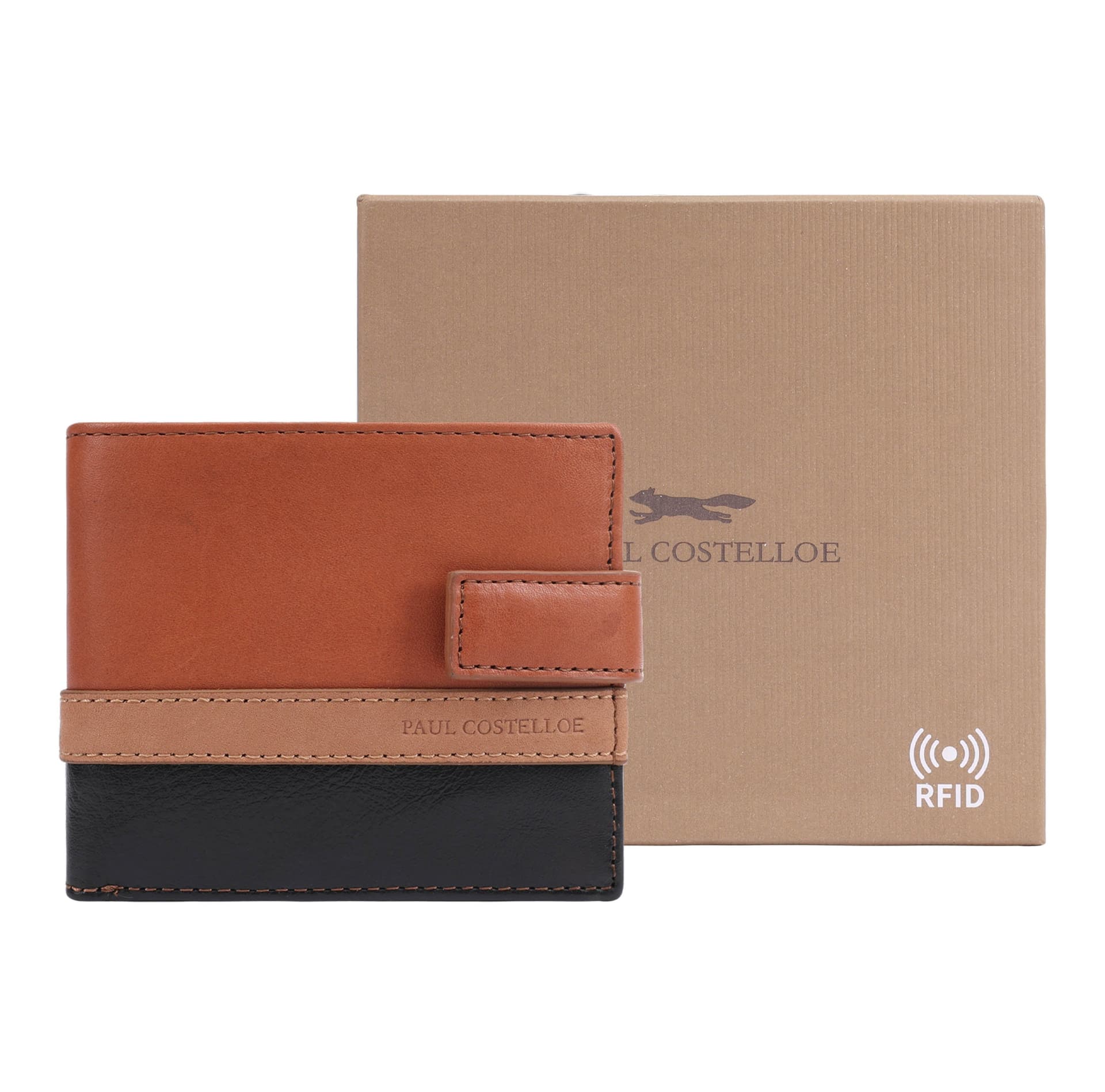 Paul Costelloe Paul Costelloe Men's Perry Leather Wallet in Brown