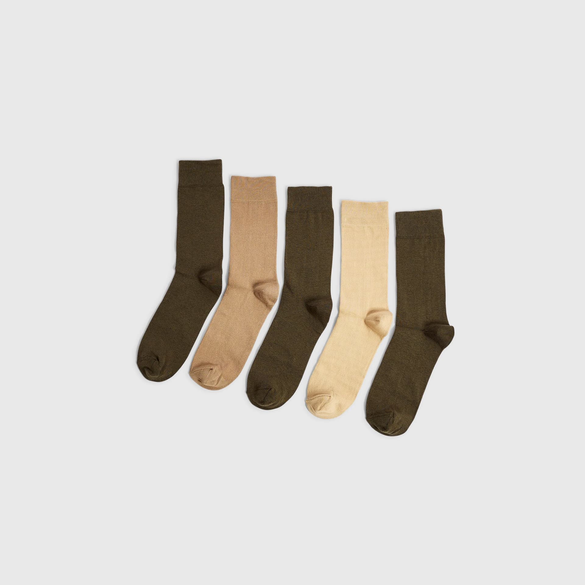 River Island Mens River Island Khaki Pack Of 5 Tube Socks