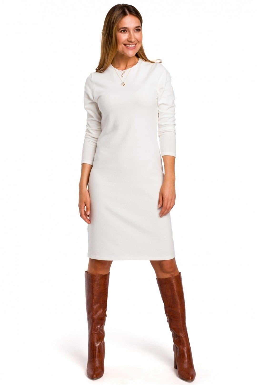 Love Lace Love Lace Women's Everyday Midi Cotton Knit Dress Style 135265 in White