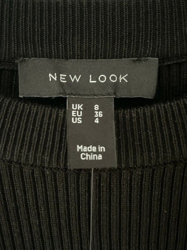 New Look Black Ruched Ribbed Top