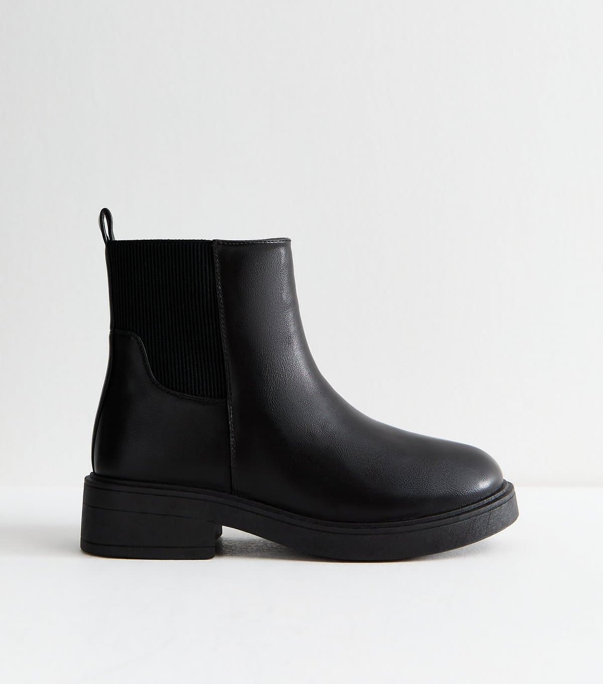 New Look New Look Black Faux Leather Chelsea Ankle Boots