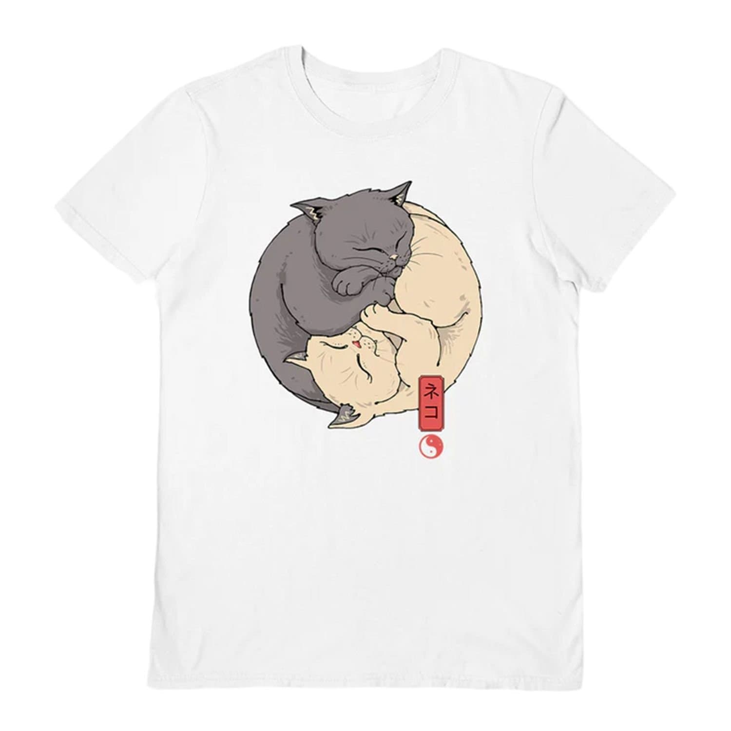 Vincent Trinidad Vincent Trinidad Men's Yin Yang Cats T-Shirt in White