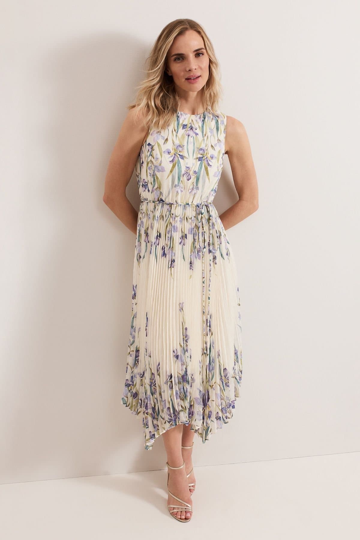 Phase Eight Phase Eight Women's Georgiana Pleated Midi Dress Dress in Cream