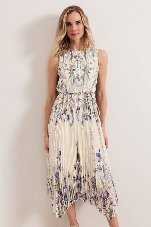 Phase Eight Phase Eight Women's Georgiana Pleated Midi Dress Dress in Cream - 3