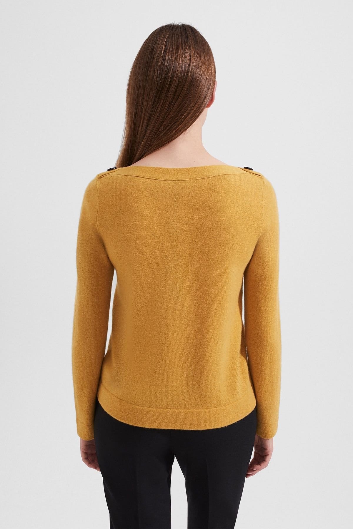 Hobbs London Hobbs London Women's Brinley Boat Neck Jumper in Mustard - 4