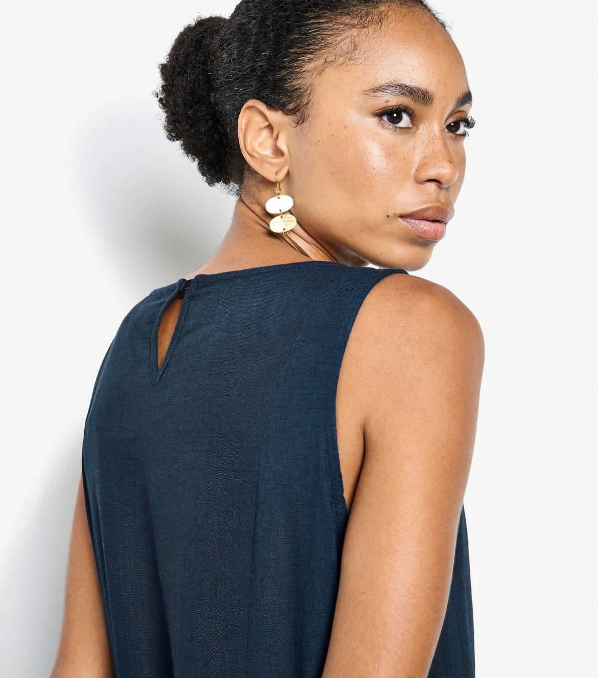 Apricot Women's Navy Pleat Detail Trapeze Midi Dress Apricot New Look - 4