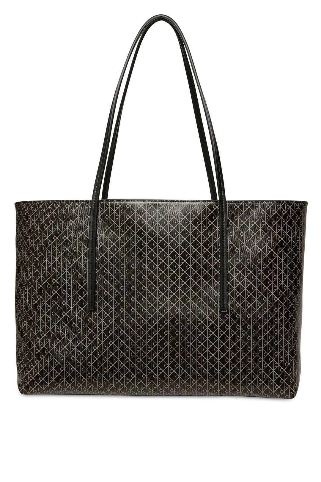 Calvin Klein Calvin Klein Women's Emblem Aop Tote With Pouch Dark Brown Aop