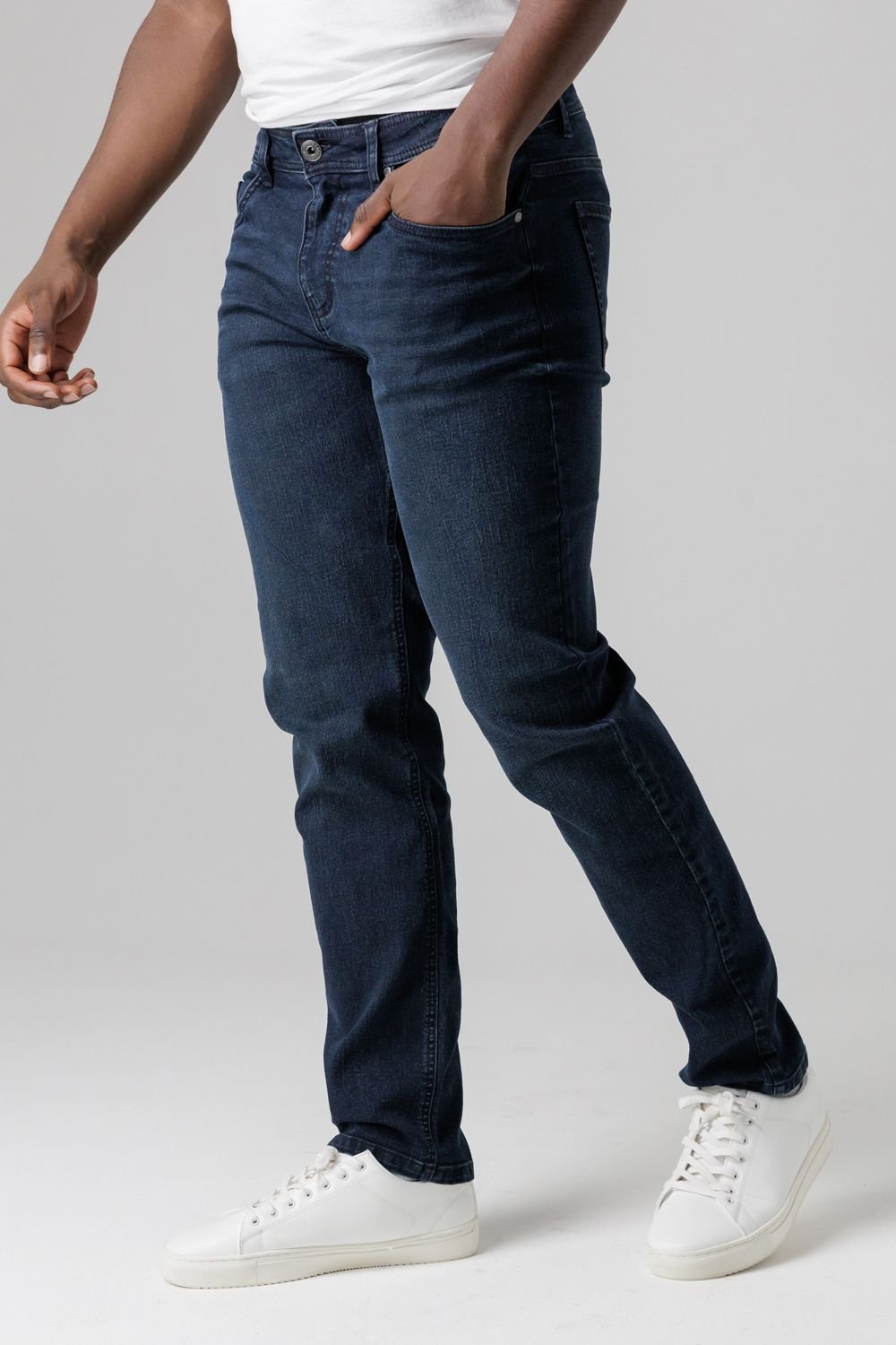 Tokyo Laundry Tokyo Laundry Men's Straight Fit Cotton Blend Jeans in Dark Blue - 3