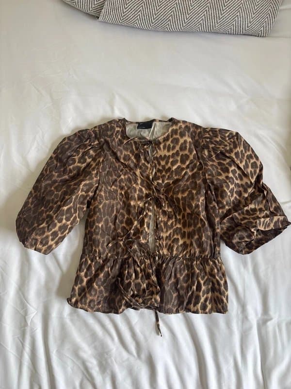 ASOS Design Leopard tie up top