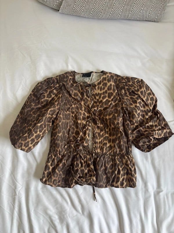 ASOS Design Leopard tie up top - 1