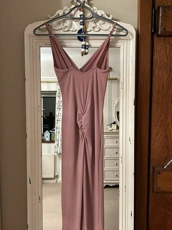 ASOS Mauve pink ruched cami maxi dress with slit - 1