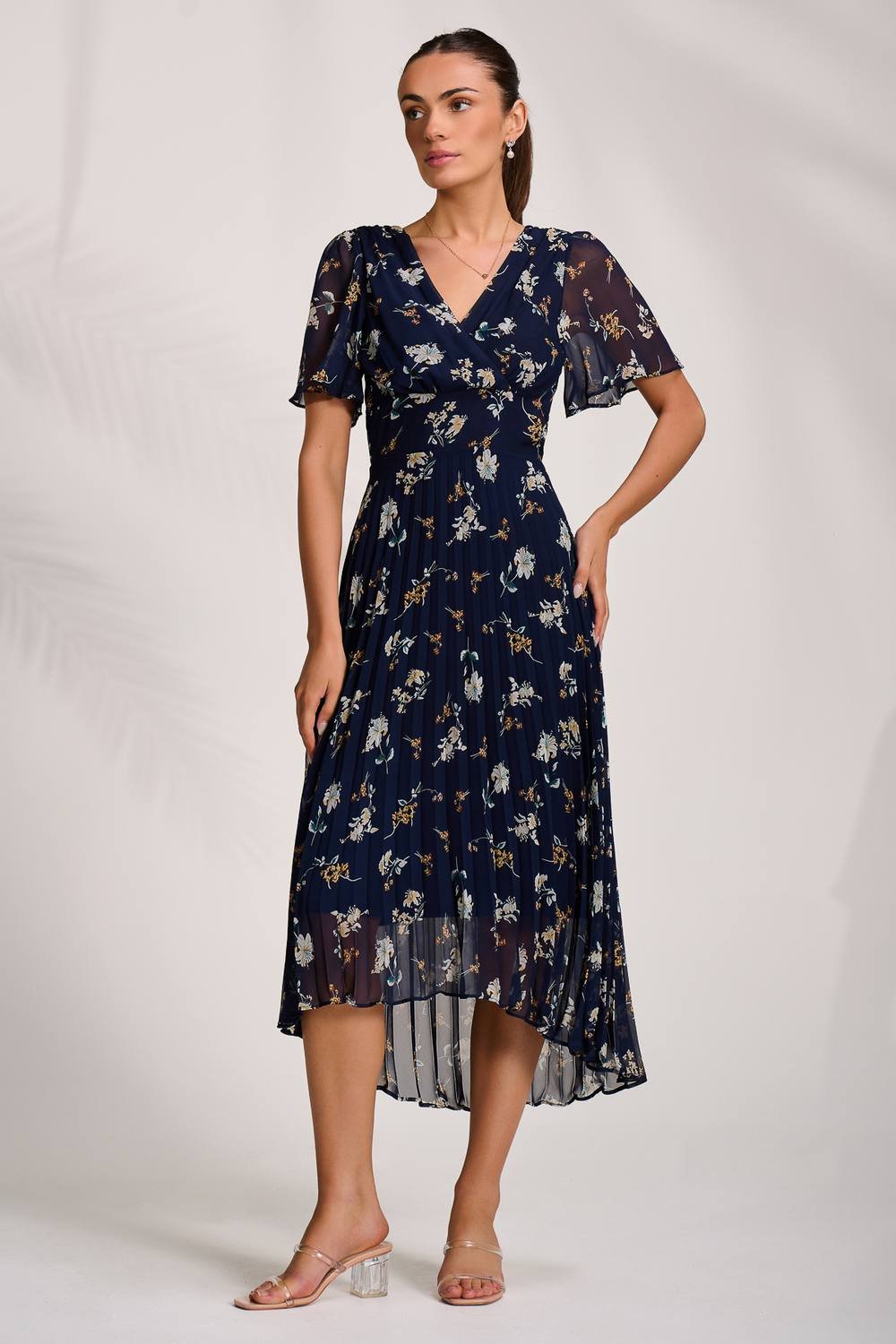 Jolie Moi Jolie Moi Women's Pleated Chiffon Maxi Dress - 2