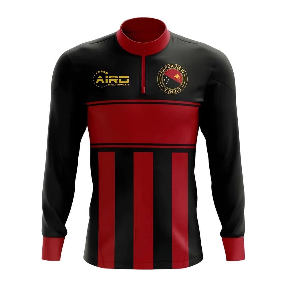 Papua New Guinea Papua New Guinea Men's Concept Football Half Zip Midlayer Top in Red
