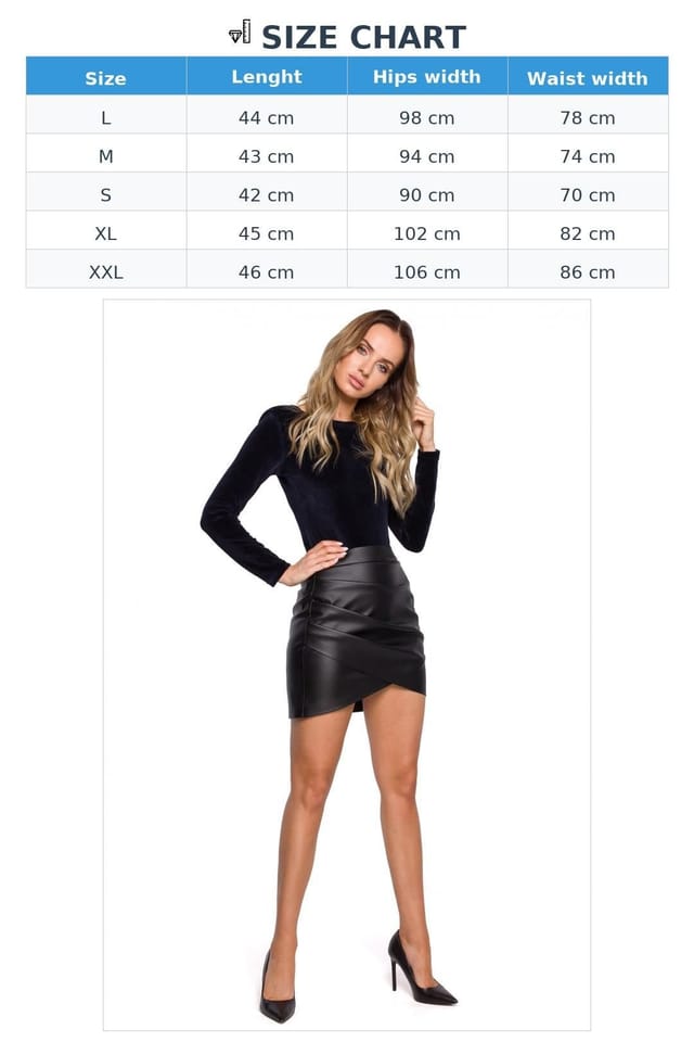 Love Lace Love Lace Women's Draped Side Fitted Mini Skirt With Covered Zip in Black - 3