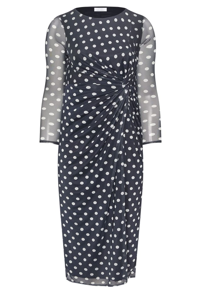 Yours Yours Women's Polka Dot Maxi Dress in Dark Navy - 2