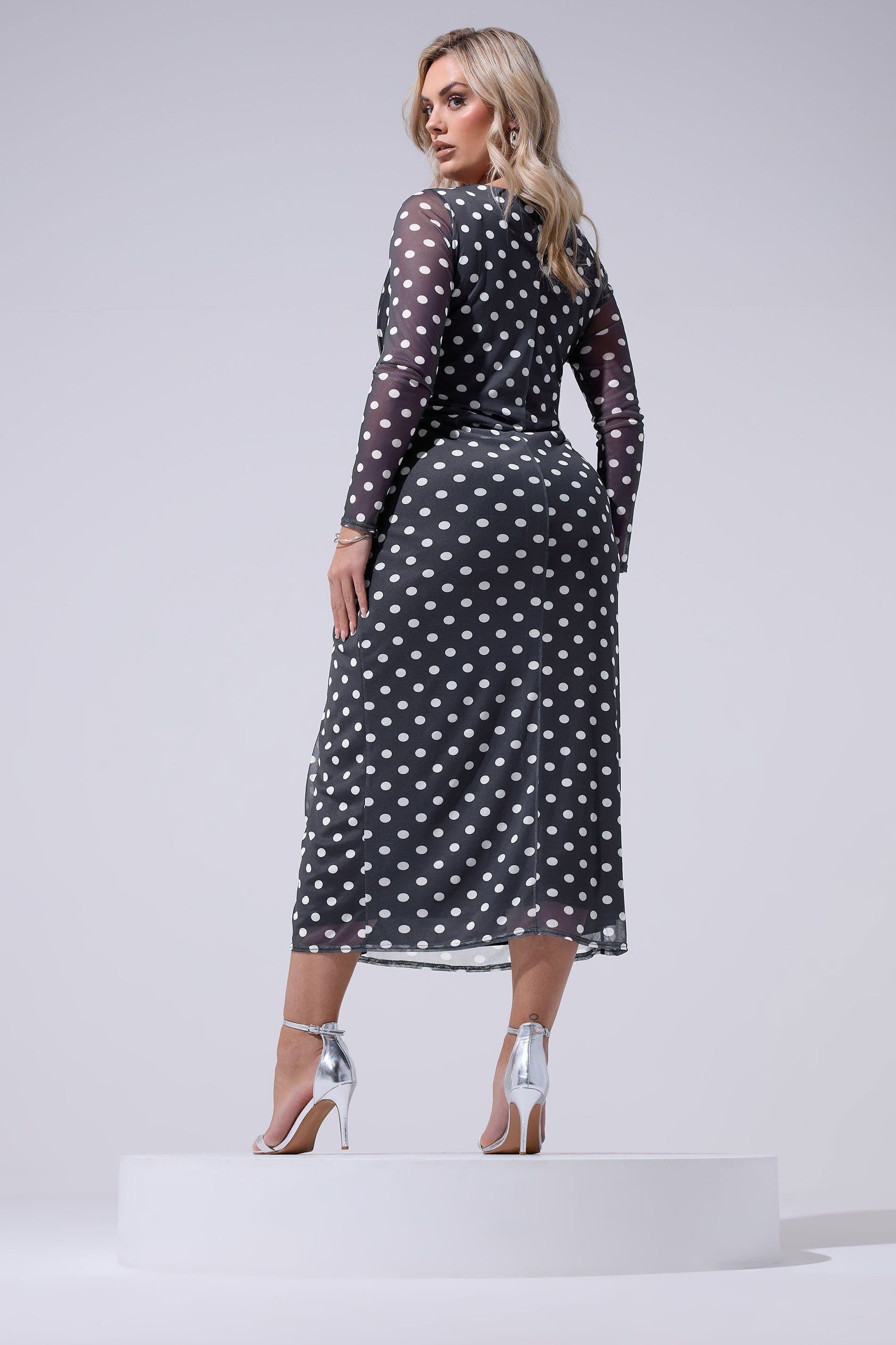 Yours Yours Women's Polka Dot Maxi Dress in Dark Navy - 4