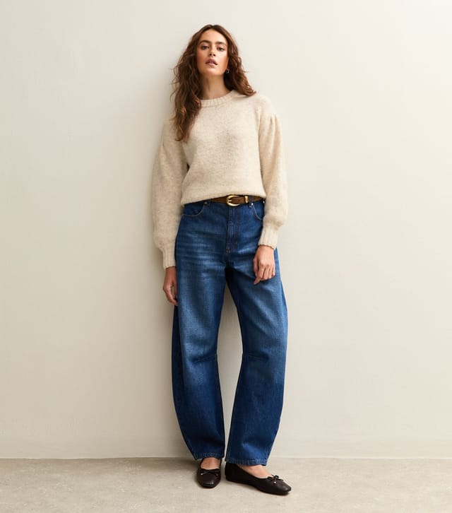 New Look Women's Cream Drop Shoulder  Puff Sleeve Jumper New Look - 3