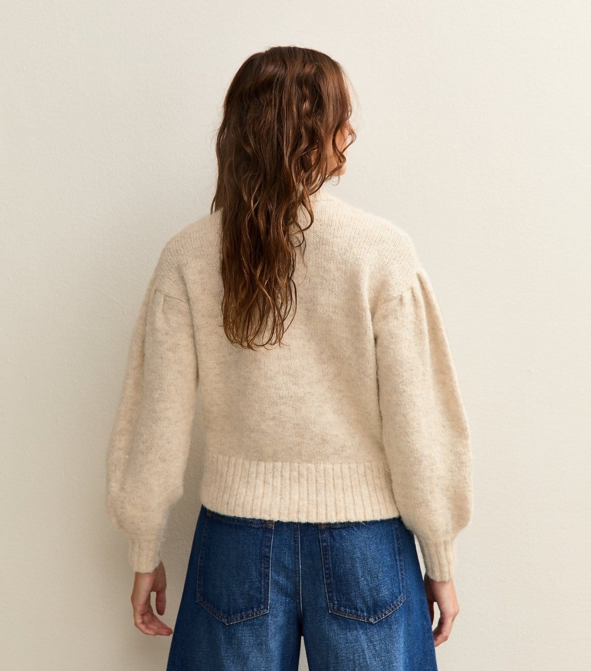 New Look Women's Cream Drop Shoulder  Puff Sleeve Jumper New Look - 4