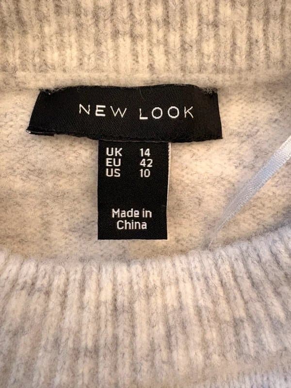 New Look New Look grey short sleeve jumper size UK 14