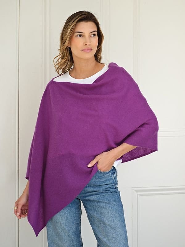 Cove Cove Women's Lucy 4-way Cashmere Poncho in Purple - 3
