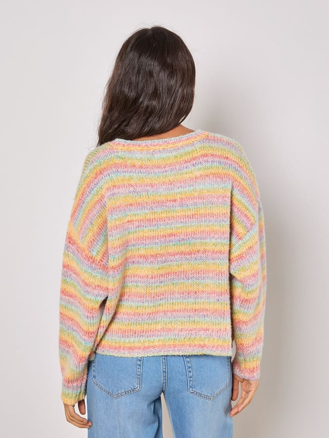 Apricot Apricot Women's Pastel Stripes Cable Knit Jumper - 3