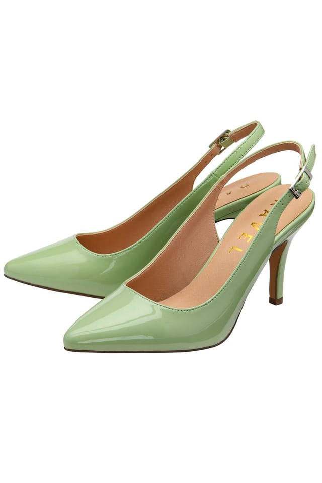 Ravel Ravel Women's Pastel Lime Patent 'Kavan' Slingback Court Shoes - 2