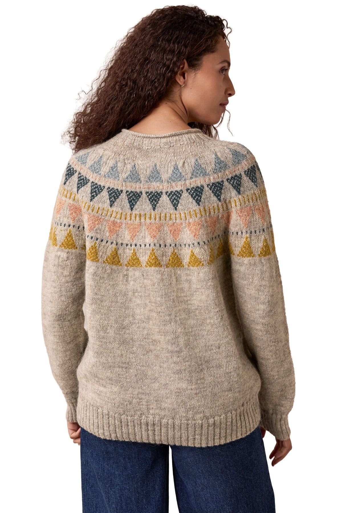 Celtic & Co Celtic & Co Women's British Geo Fair Isle Yoke Sweater in Cream - 4