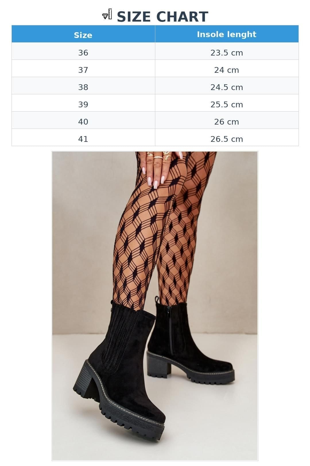 Love Lace Love Lace Women's Insulated Suede Ankle Boots with Zipper Pillar Heel Round Toe in Black - 4