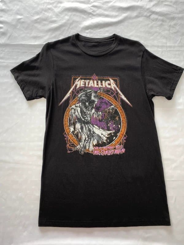 Metallica Metallica Band T Shirt Small Black Graphic Print Rock Heavy Metal Licensed S