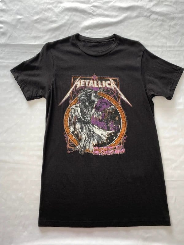 Metallica Band T Shirt Small Black Graphic Print Rock Heavy Metal Licensed S