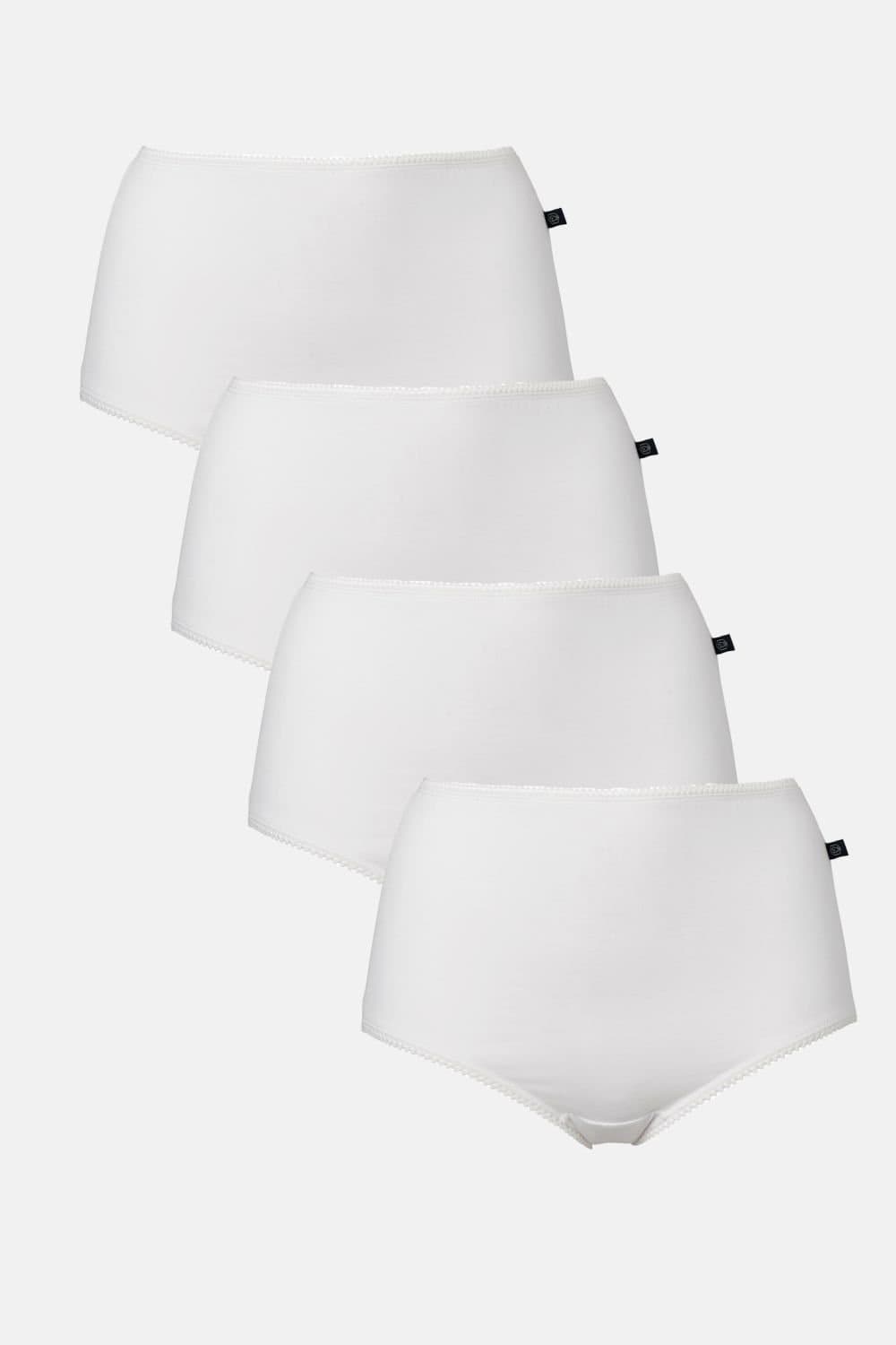 British Boxers British Boxers Women's Pack of Four "White" Bamboo Full Briefs in White