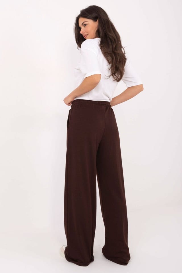 Love Lace Love Lace Women's Casual Viscose Blend Wide Leg Sweatpants in Brown - 3