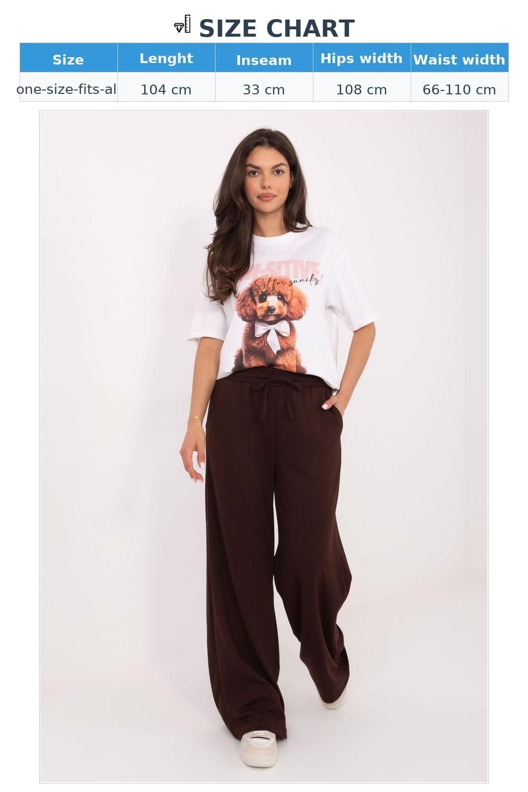 Love Lace Love Lace Women's Casual Viscose Blend Wide Leg Sweatpants in Brown - 4