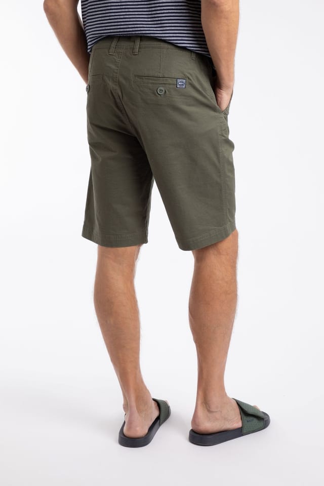 Weird Fish Weird Fish Men's Rayburn Cotton Flat Front Shorts in Olive - 3