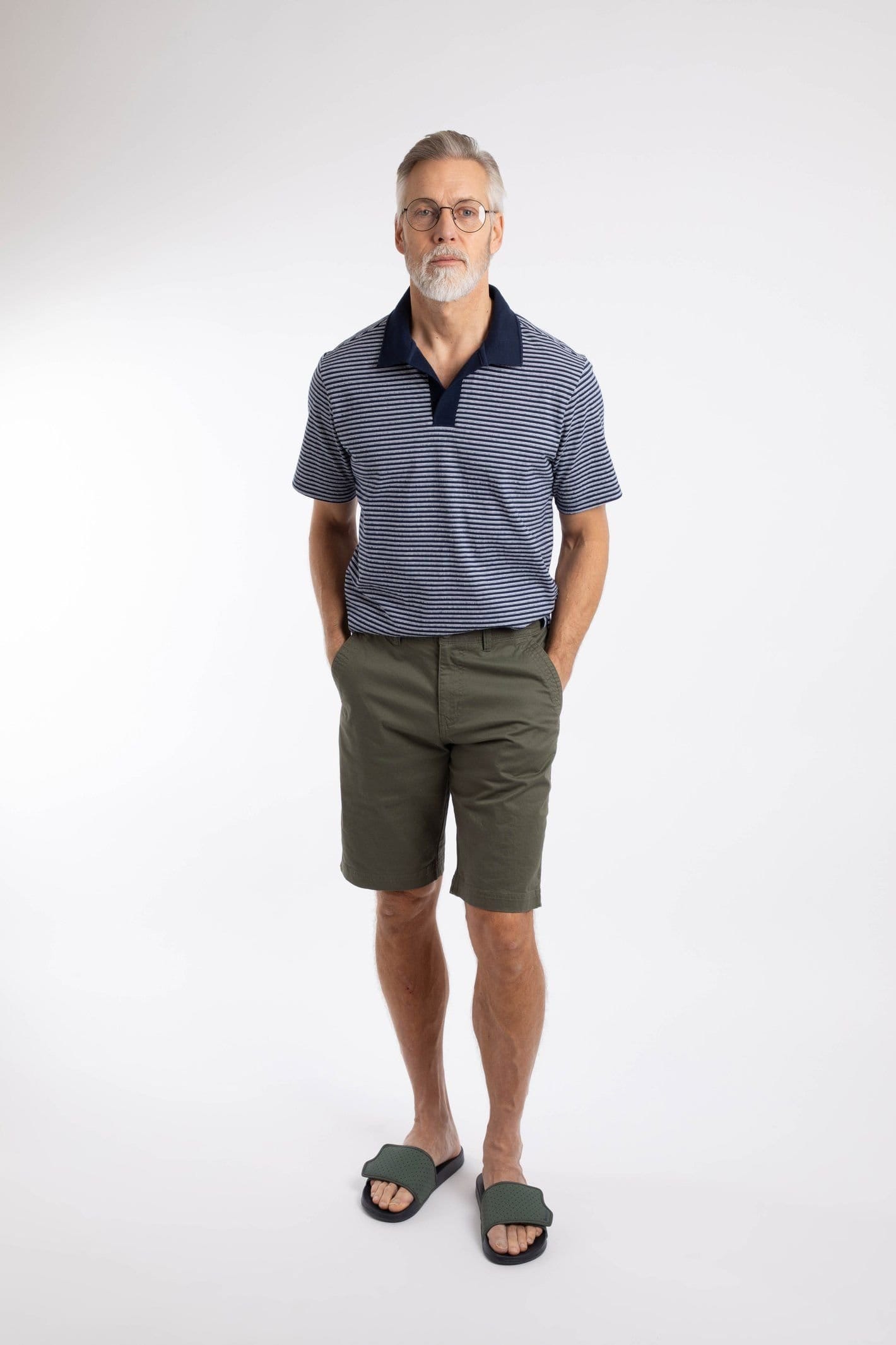 Weird Fish Weird Fish Men's Rayburn Cotton Flat Front Shorts in Olive - 4