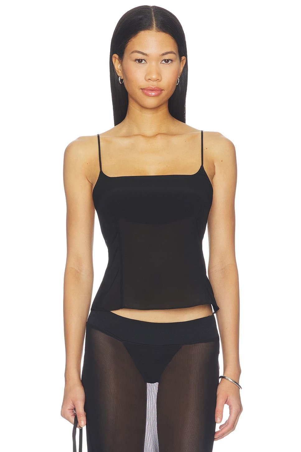 revolve Revolve Black Stretch Silk Cami