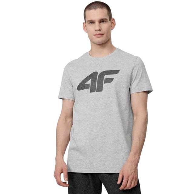 4F 4F Men's H4Z22 Logo T-Shirt in Grey - 3